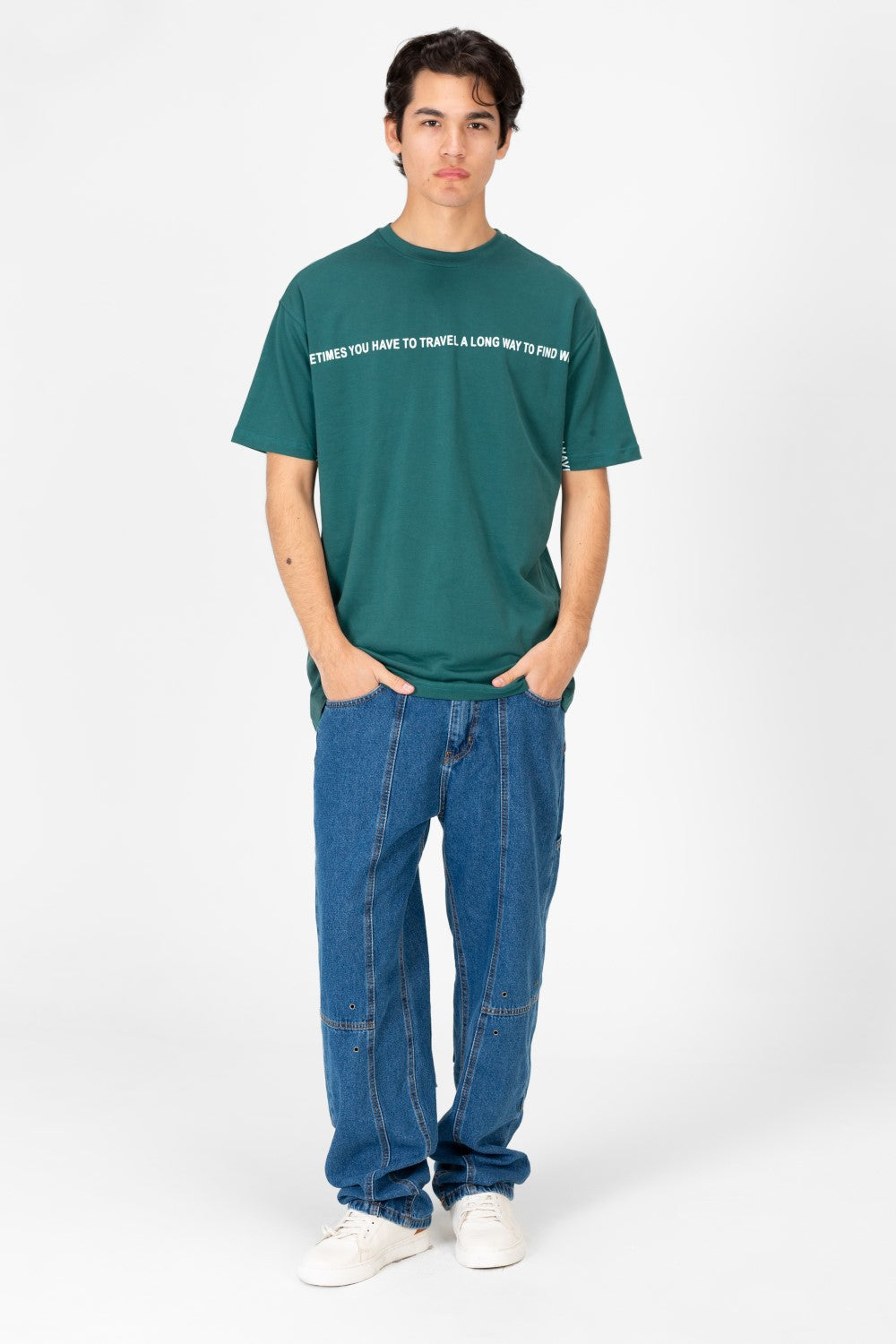 Men's Oversized Half Sleeves T-shirt With Front Text Print