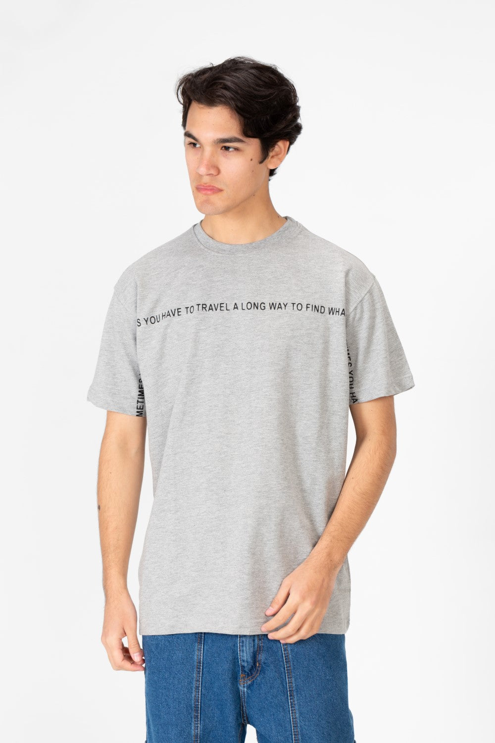 Men's Oversized Half Sleeves T-shirt With Front Text Print