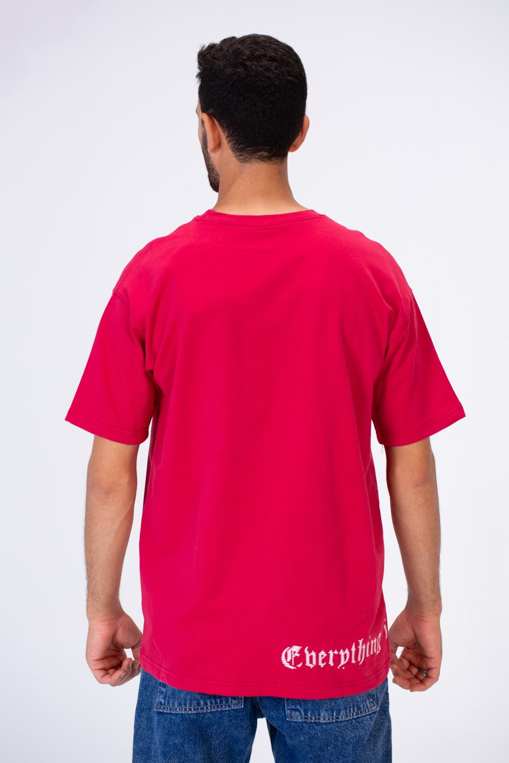 Men's Oversized Round Neck T-shirt Printed On The Front And Back