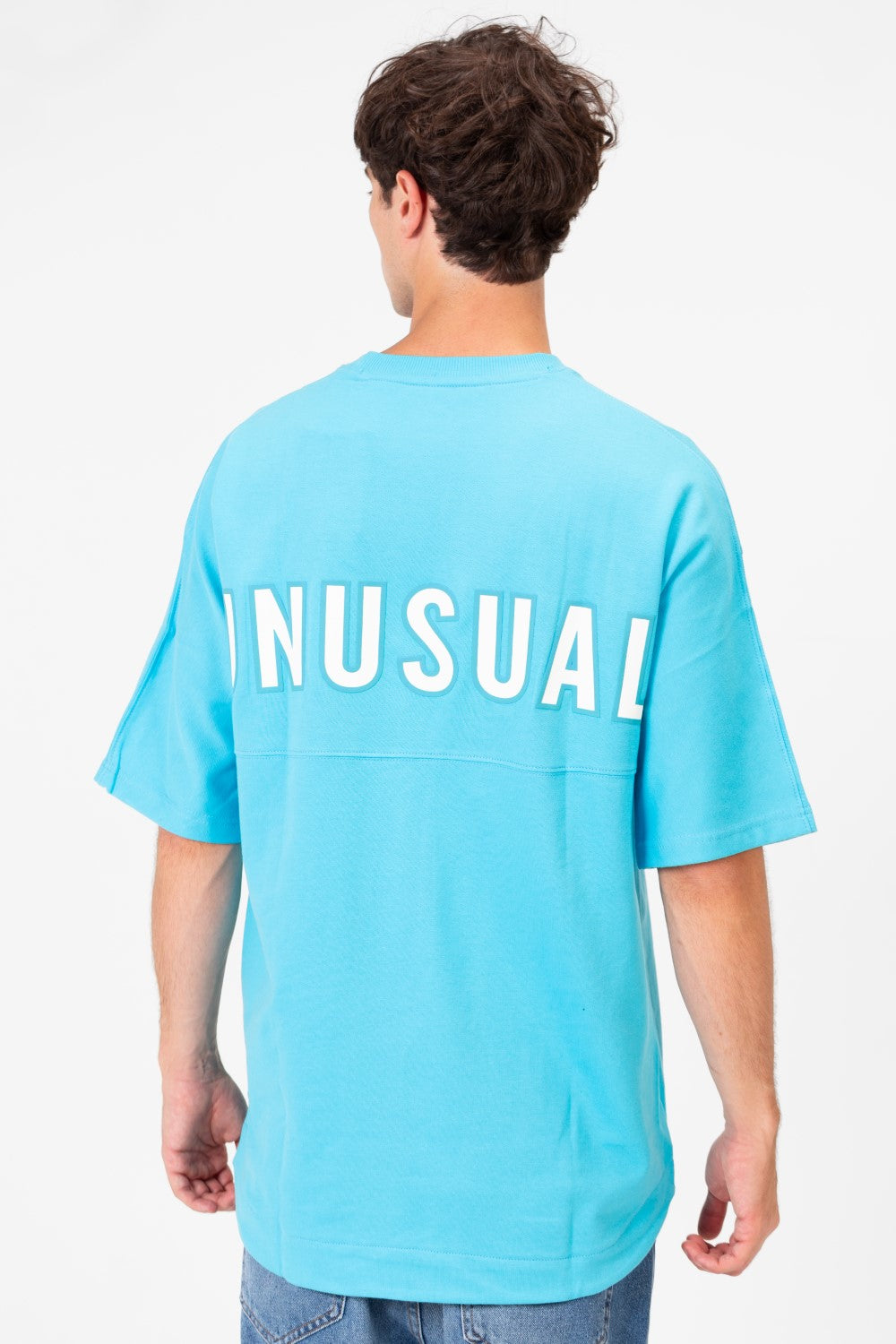 Men's Tomato Oversized Summer Melton Short Sleeves T-Shirt With Back Text Print