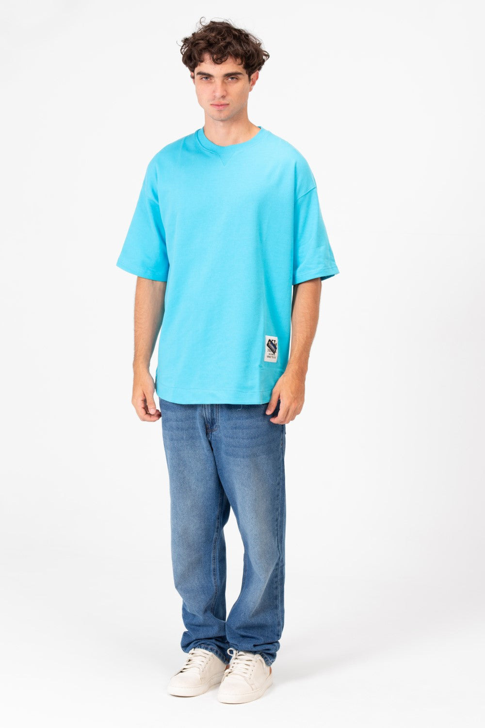 Men's Tomato Oversized Summer Melton Short Sleeves T-Shirt With Back Text Print