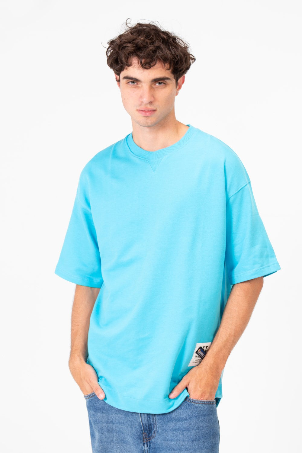 Men's Tomato Oversized Summer Melton Short Sleeves T-Shirt With Back Text Print