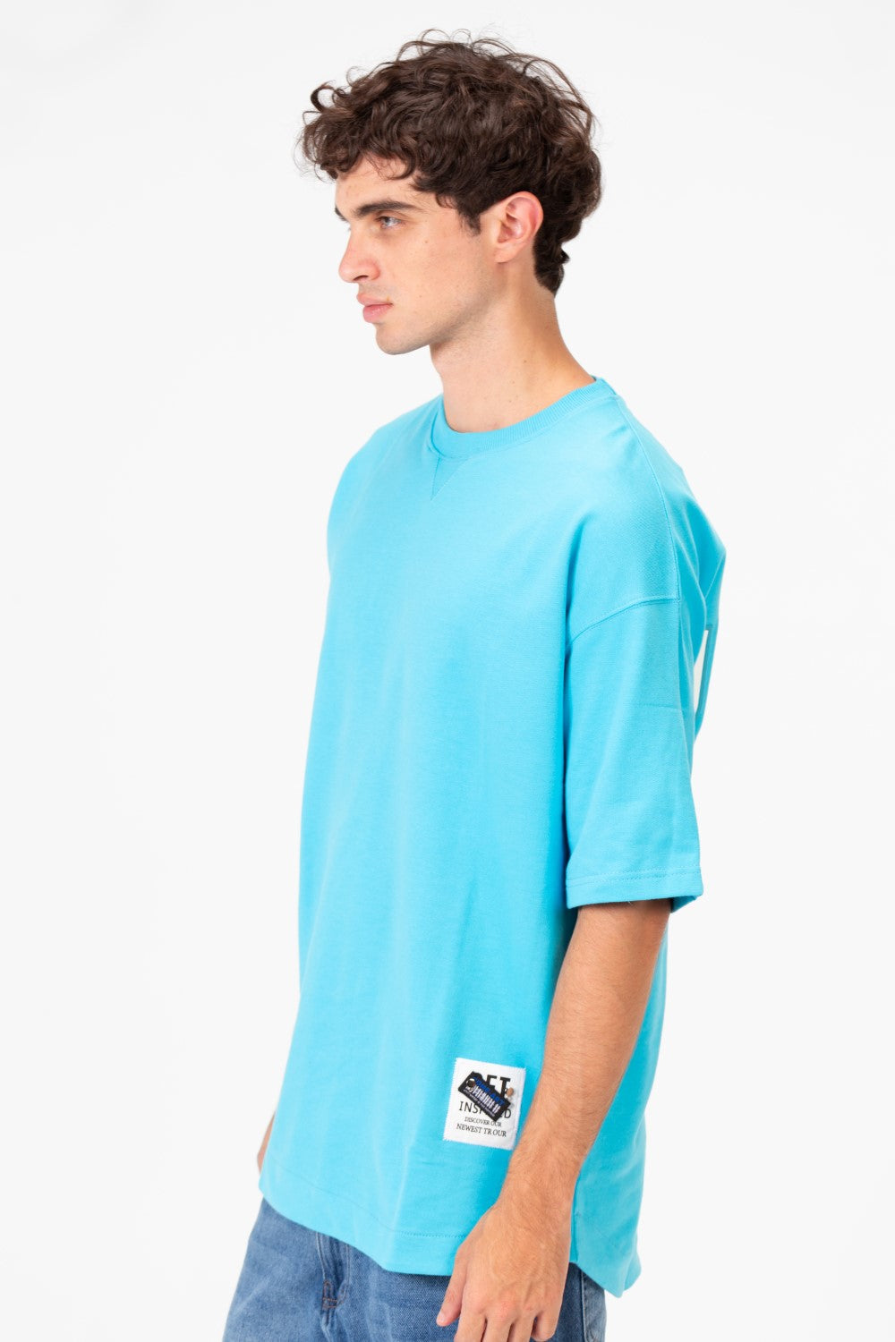 Men's Tomato Oversized Summer Melton Short Sleeves T-Shirt With Back Text Print