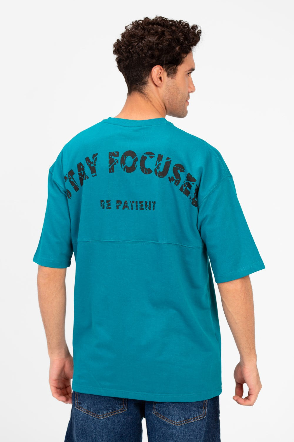 Men's Oversized Melton Text Print T-shirt