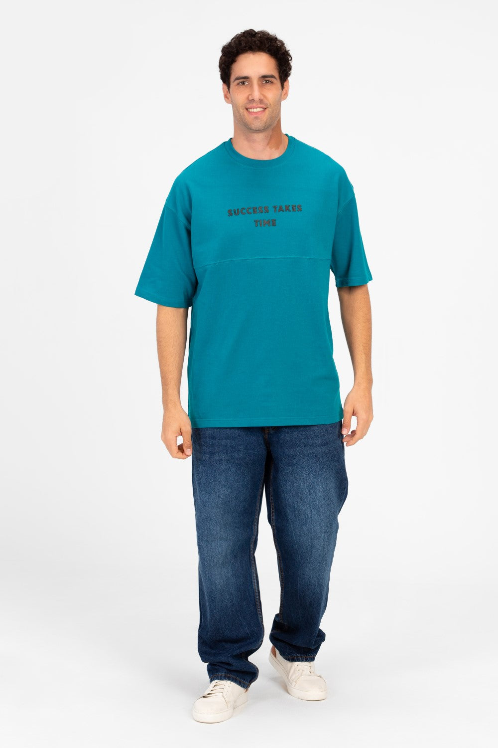 Men's Oversized Melton Text Print T-shirt