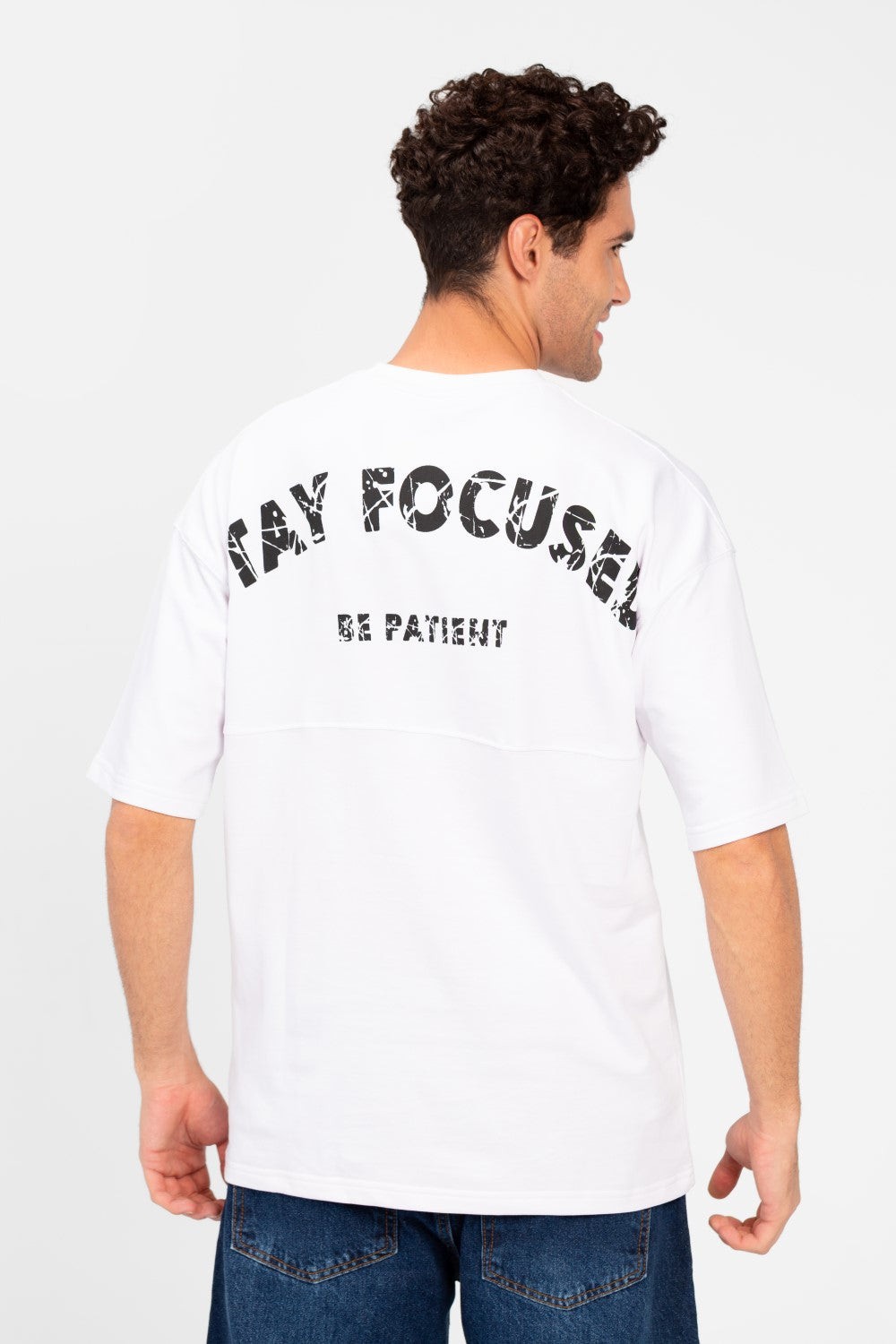 Men's Oversized Melton Text Print T-shirt