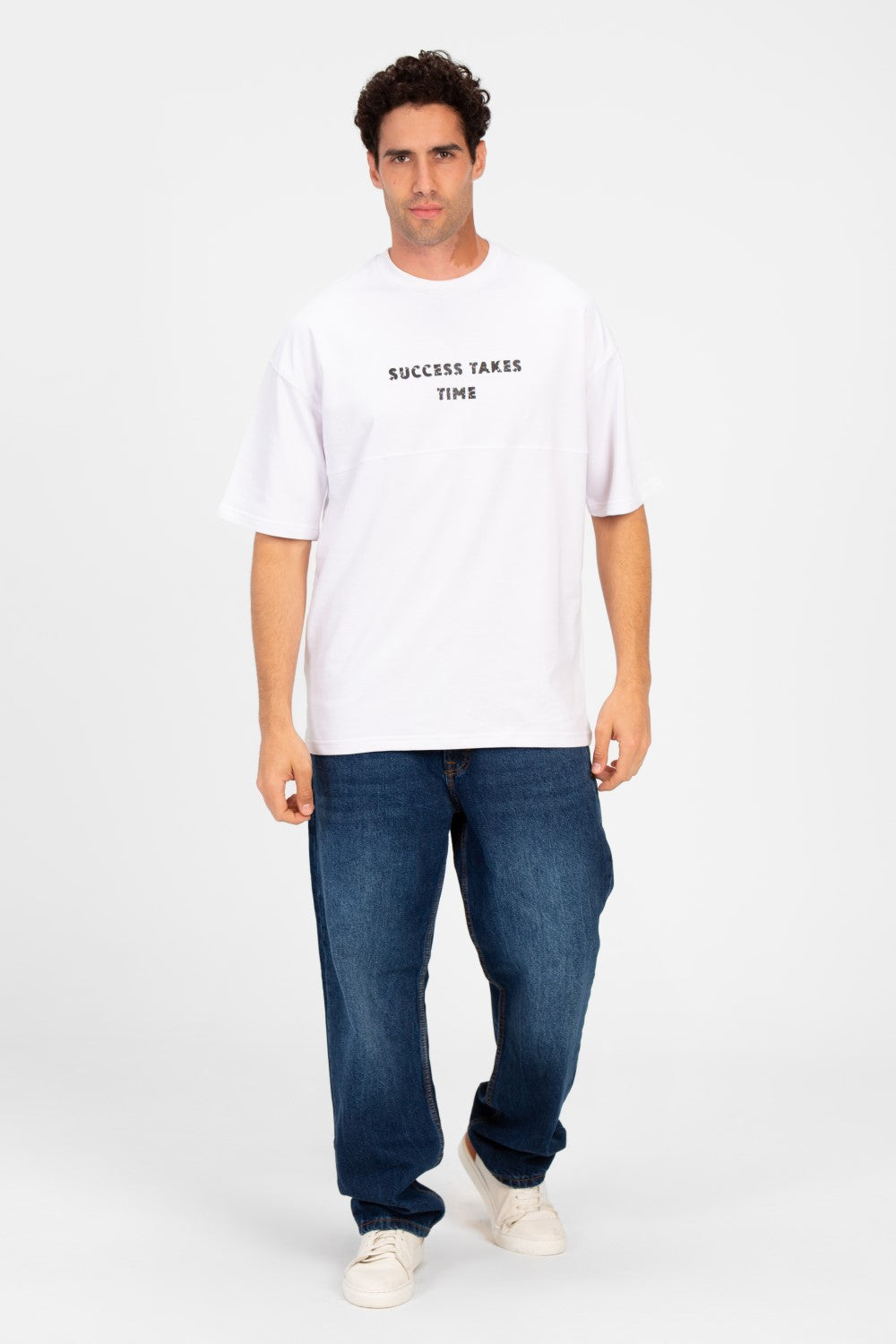 Men's Oversized Melton Text Print T-shirt