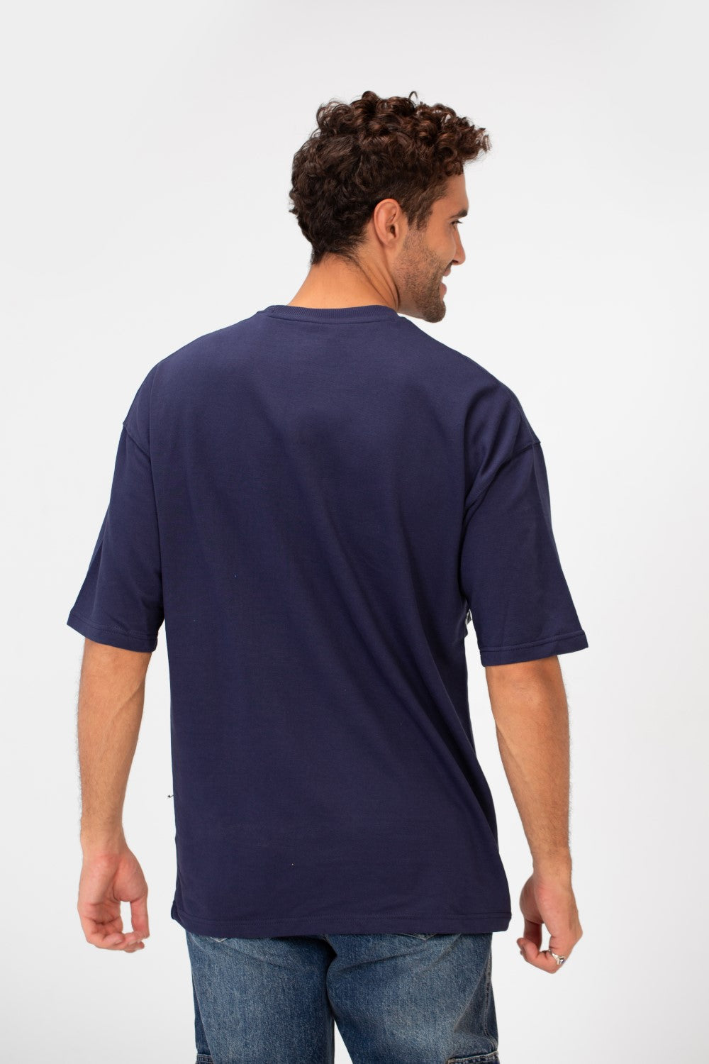 Men's Summer Milton Oversized Half Sleeve Round Neck Stars Print T-Shirt