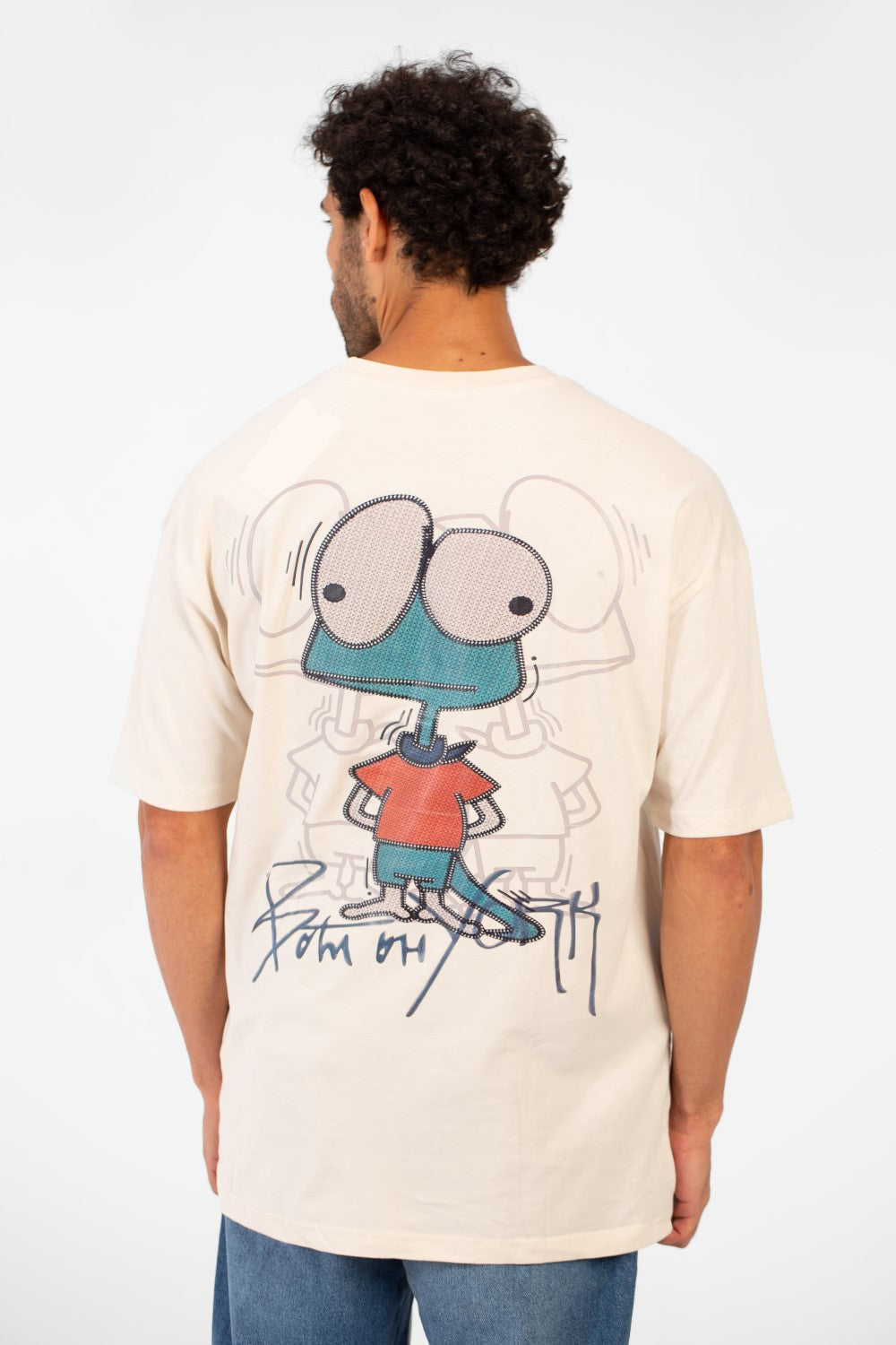 Men's Oversized Crew Neck Graphic Print Short Sleeve T-shirt