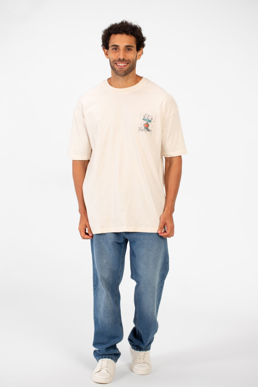 Men's Oversized Crew Neck Graphic Print Short Sleeve T-shirt