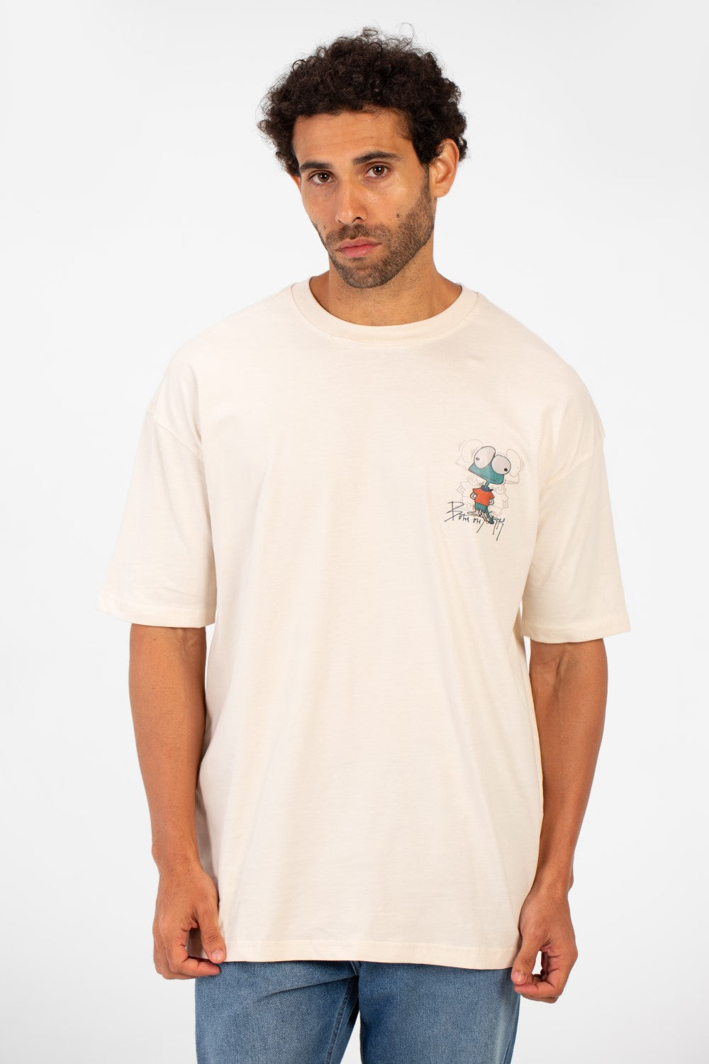 Men's Oversized Crew Neck Graphic Print Short Sleeve T-shirt