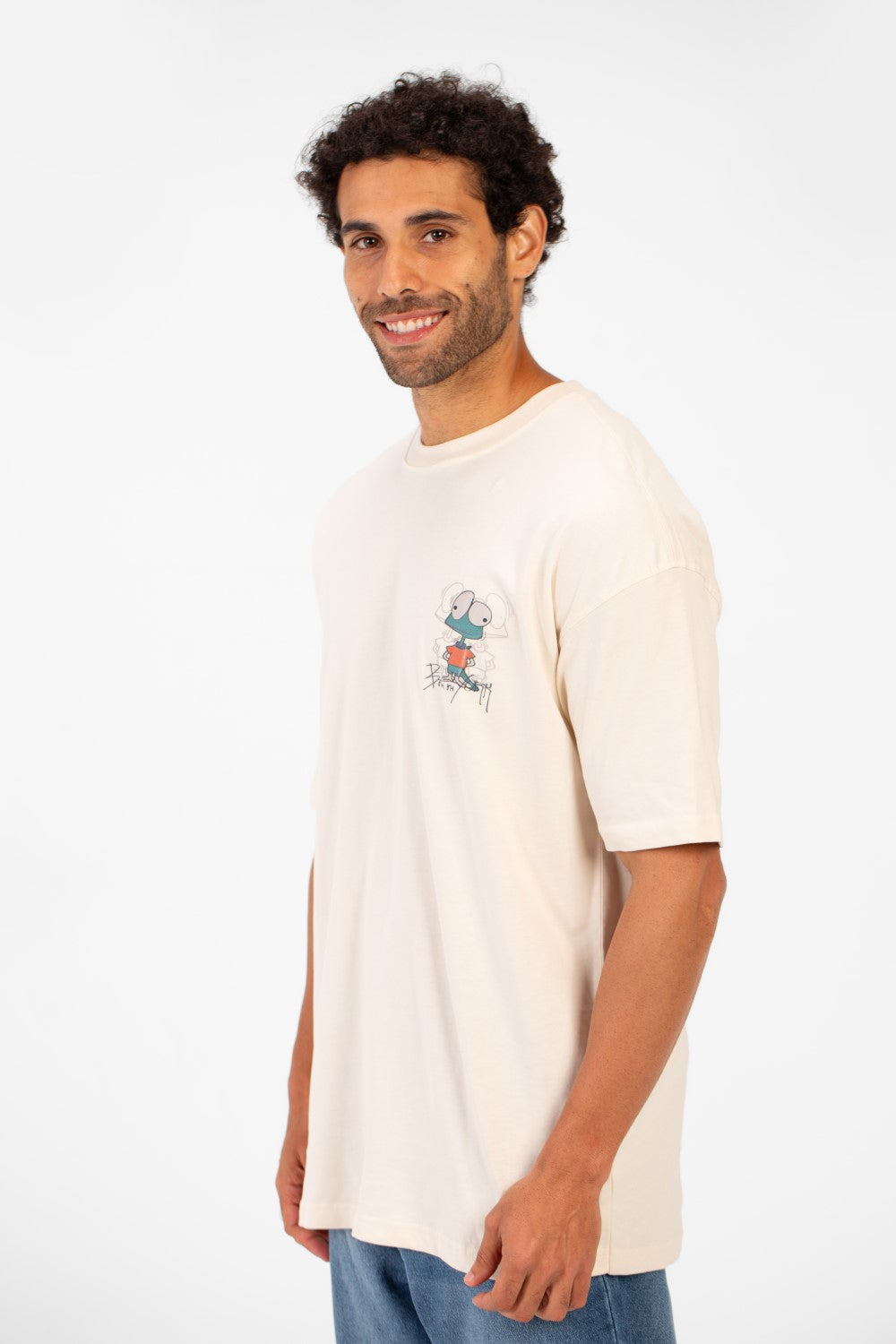 Men's Oversized Crew Neck Graphic Print Short Sleeve T-shirt