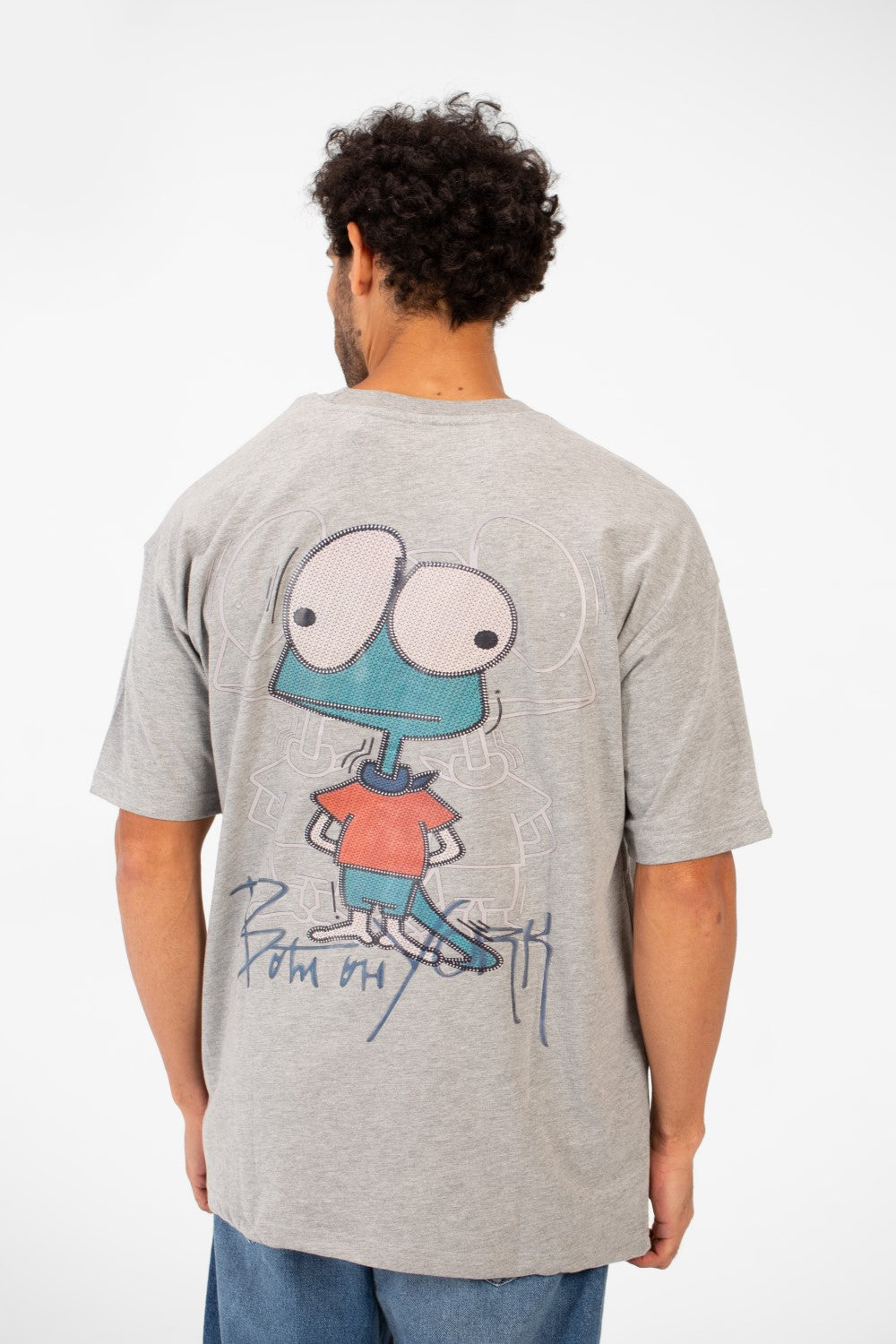 Men's Oversized Crew Neck Graphic Print Short Sleeve T-shirt