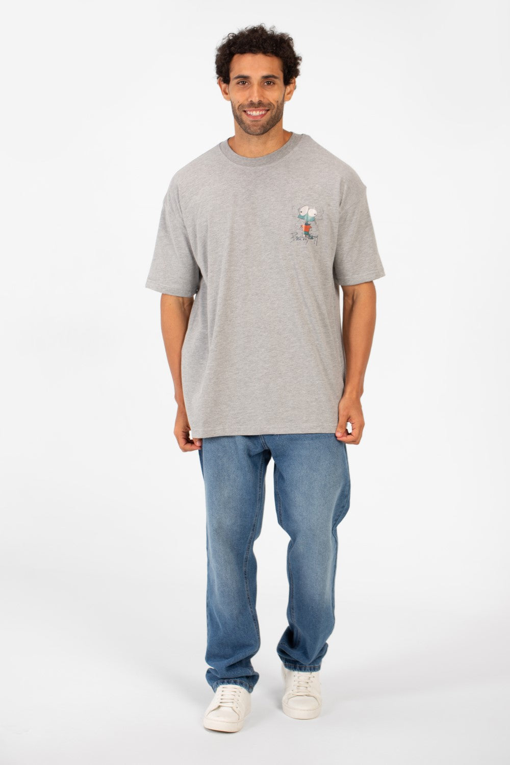 Men's Oversized Crew Neck Graphic Print Short Sleeve T-shirt