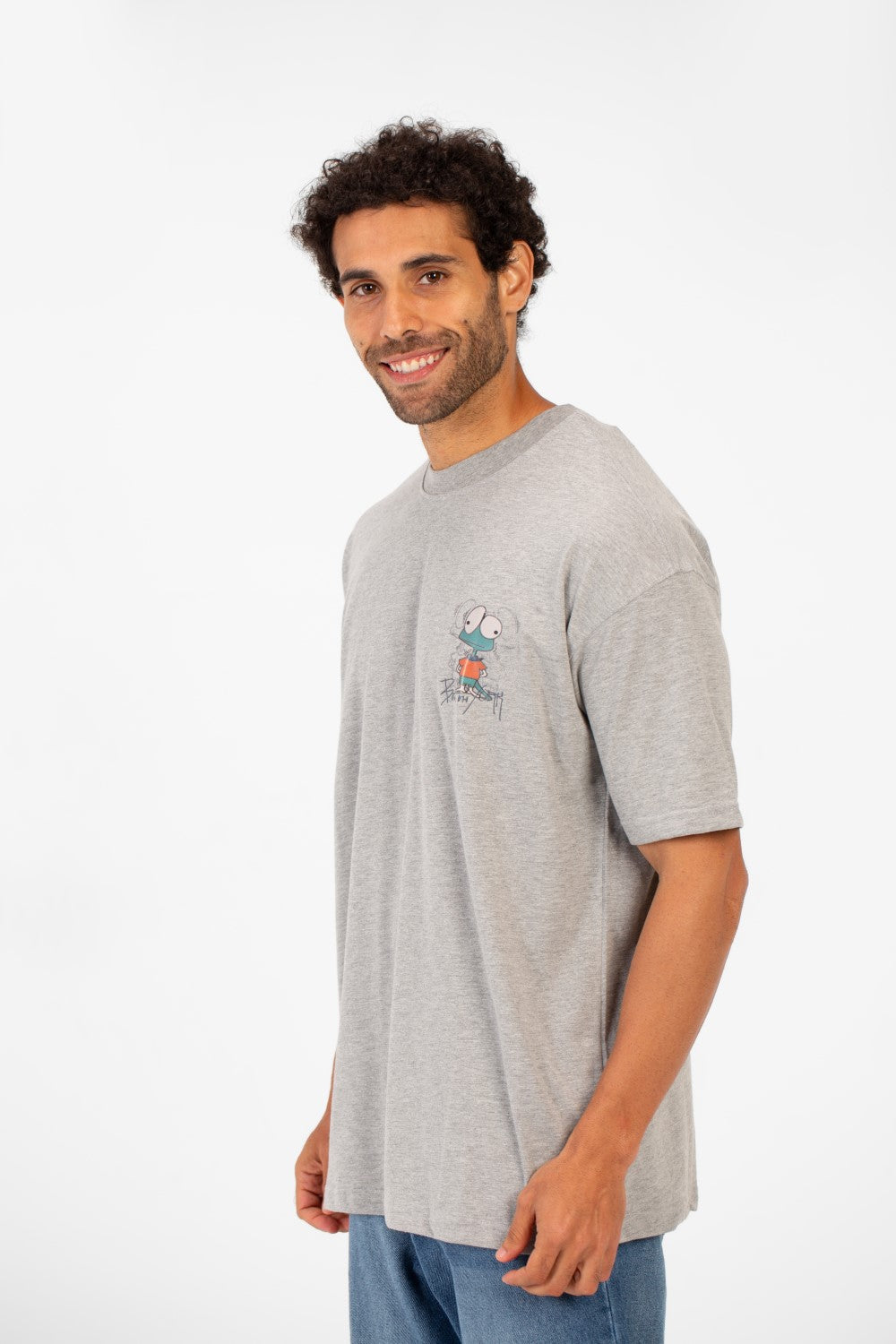 Men's Oversized Crew Neck Graphic Print Short Sleeve T-shirt