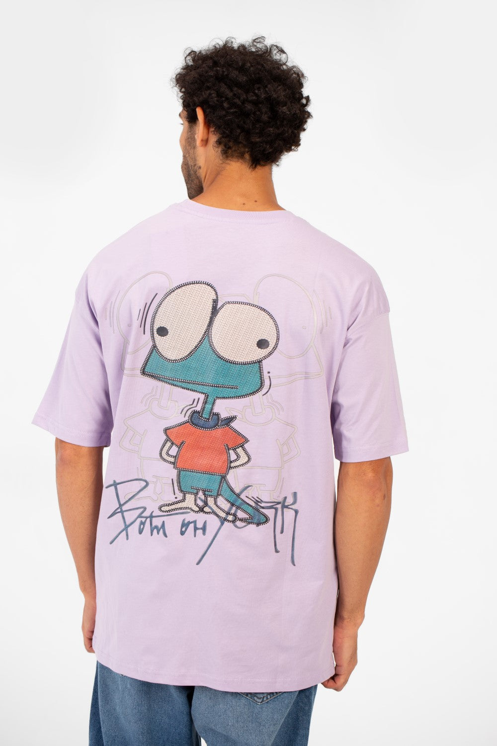 Men's Oversized Crew Neck Graphic Print Short Sleeve T-shirt