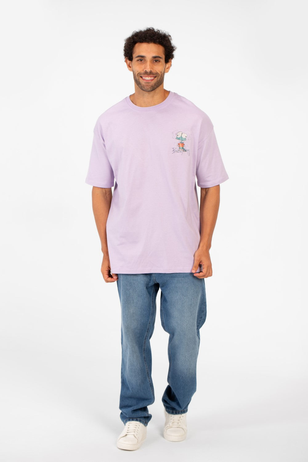 Men's Oversized Crew Neck Graphic Print Short Sleeve T-shirt