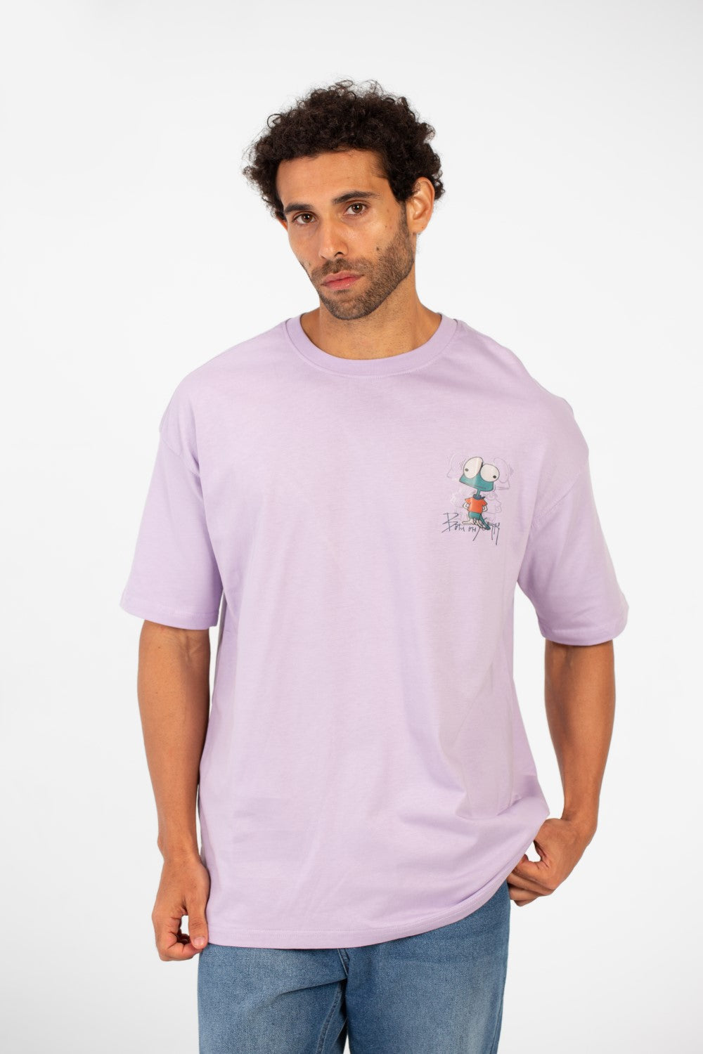 Men's Oversized Crew Neck Graphic Print Short Sleeve T-shirt