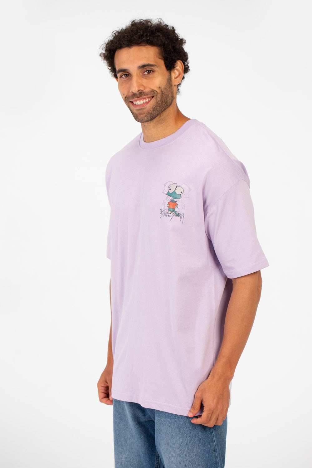 Men's Oversized Crew Neck Graphic Print Short Sleeve T-shirt