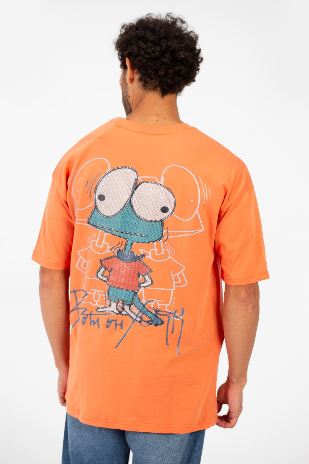 Men's Oversized Crew Neck Graphic Print Short Sleeve T-shirt