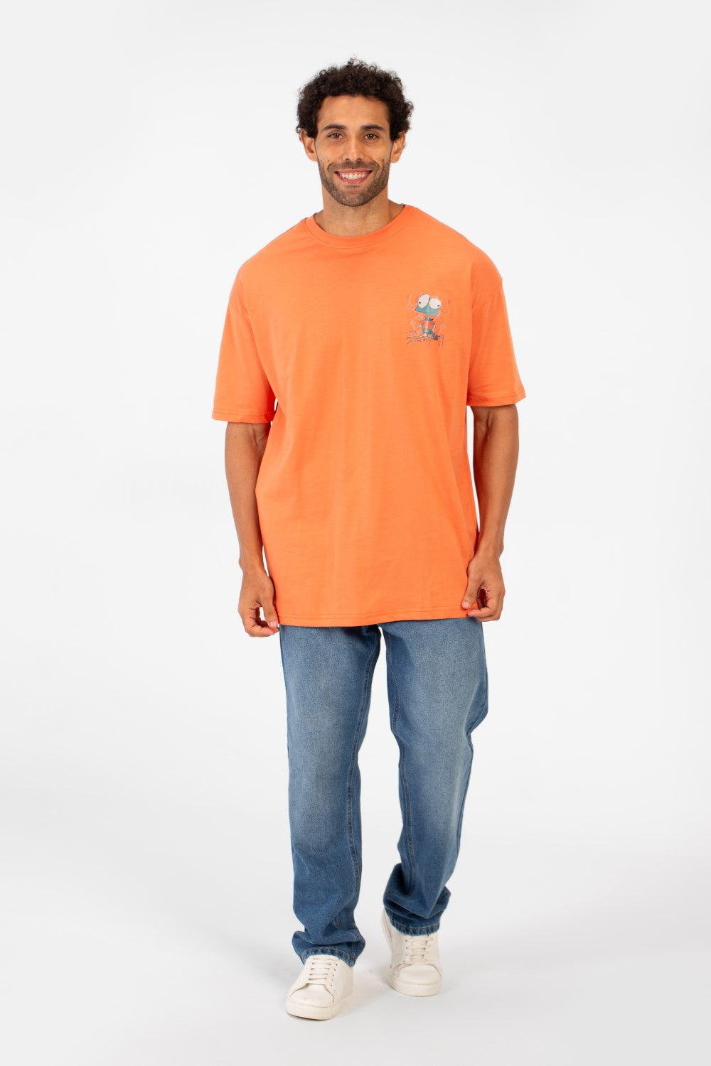 Men's Oversized Crew Neck Graphic Print Short Sleeve T-shirt