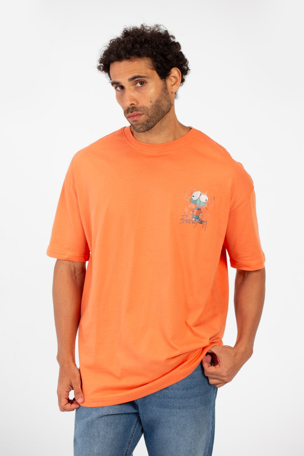 Men's Oversized Crew Neck Graphic Print Short Sleeve T-shirt