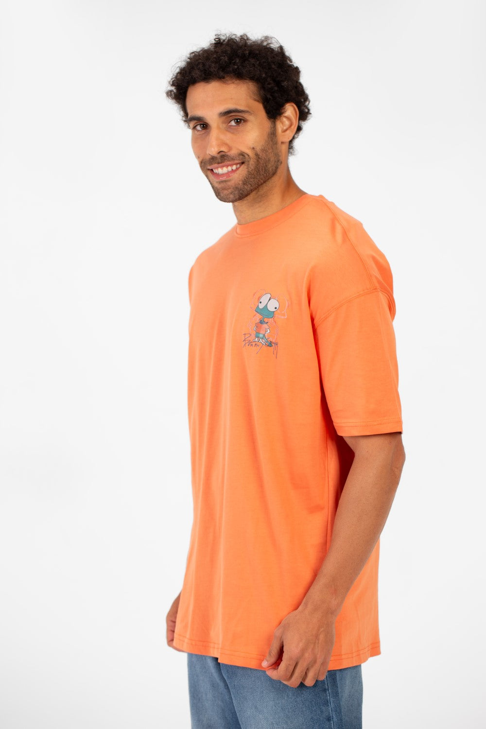 Men's Oversized Crew Neck Graphic Print Short Sleeve T-shirt