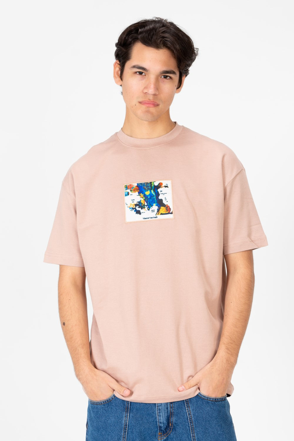 Men's Van Gogh Print Oversized Half Sleeve T-Shirt