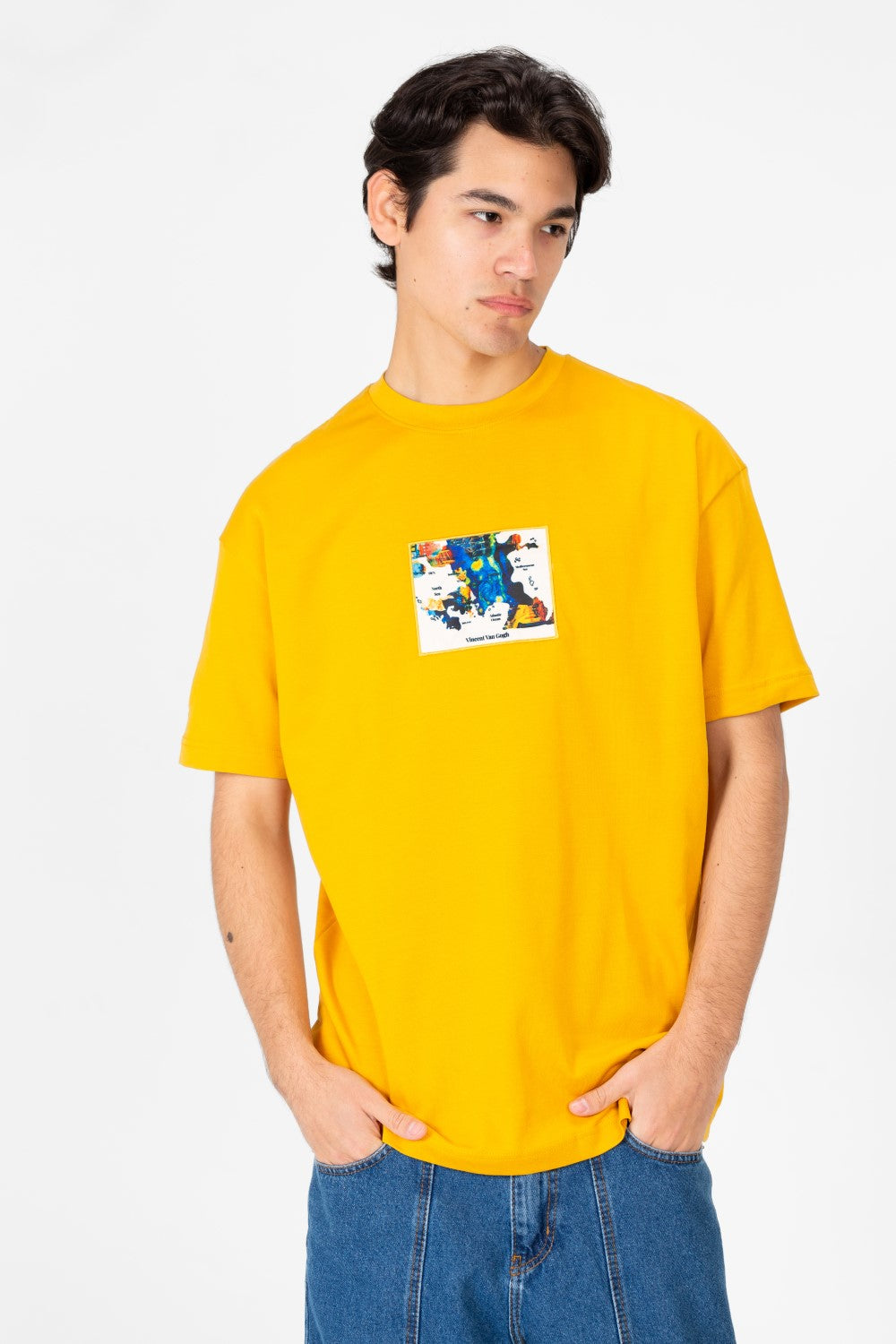 Men's Van Gogh Print Oversized Half Sleeve T-Shirt