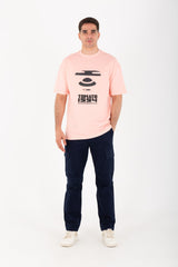 Mens Oversize Half Sleeve T-shirt With Tomato Print On The Front And Back Made Of Summer Melton Material