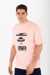 Mens Oversize Half Sleeve T-shirt With Tomato Print On The Front And Back Made Of Summer Melton Material