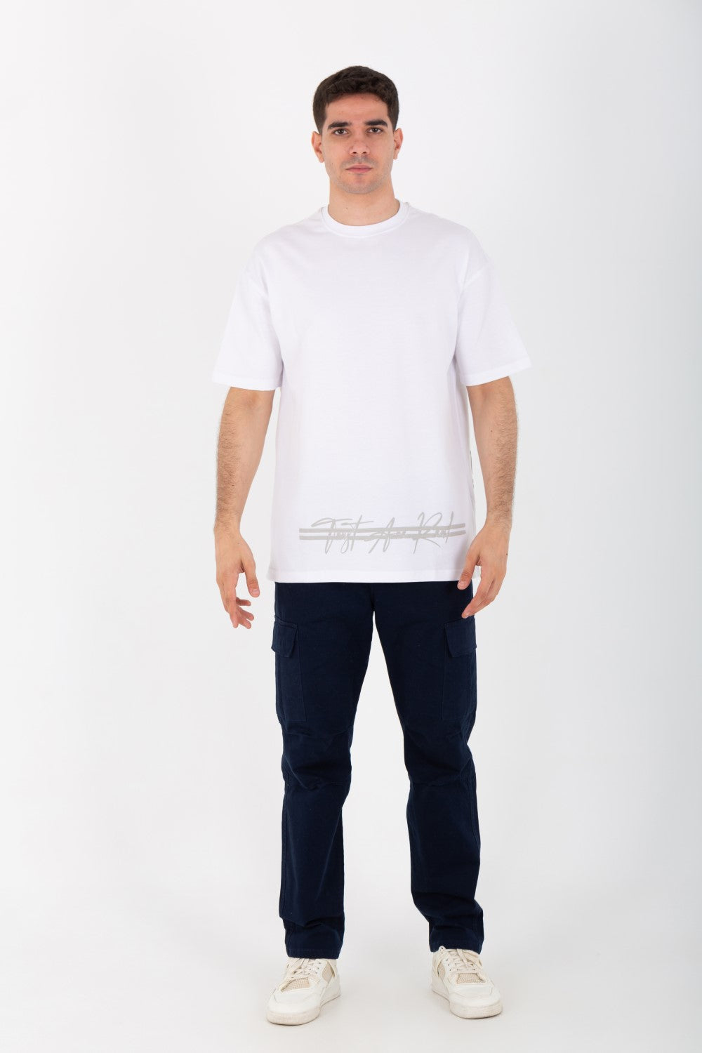 Mens Oversize Round Neck Printed T-shirt With Summer Melton Material