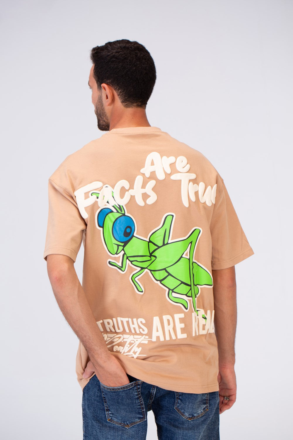 Mens Oversize Round Neck Printed T-shirt With Summer Melton Material