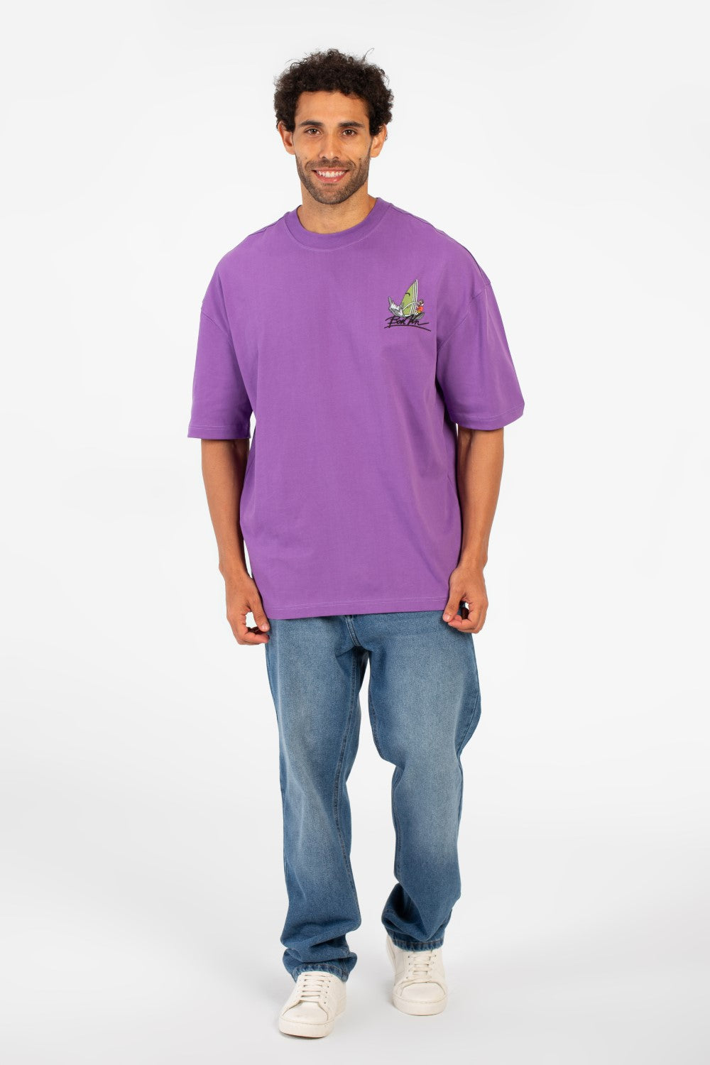 Men's Summer Graphic Print Oversized Round Neck Short Sleeve T-Shirt