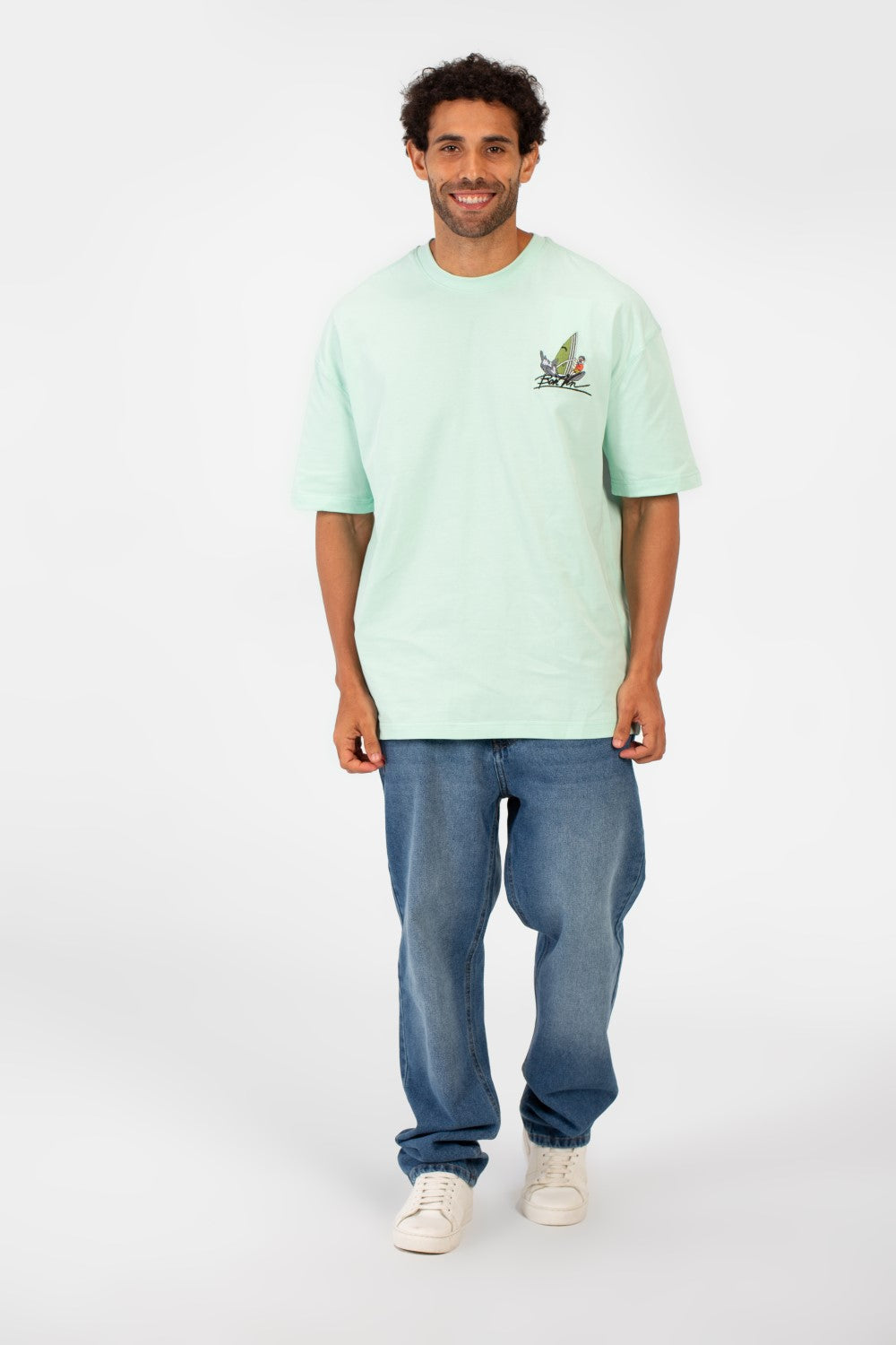 Men's Summer Graphic Print Oversized Round Neck Short Sleeve T-Shirt