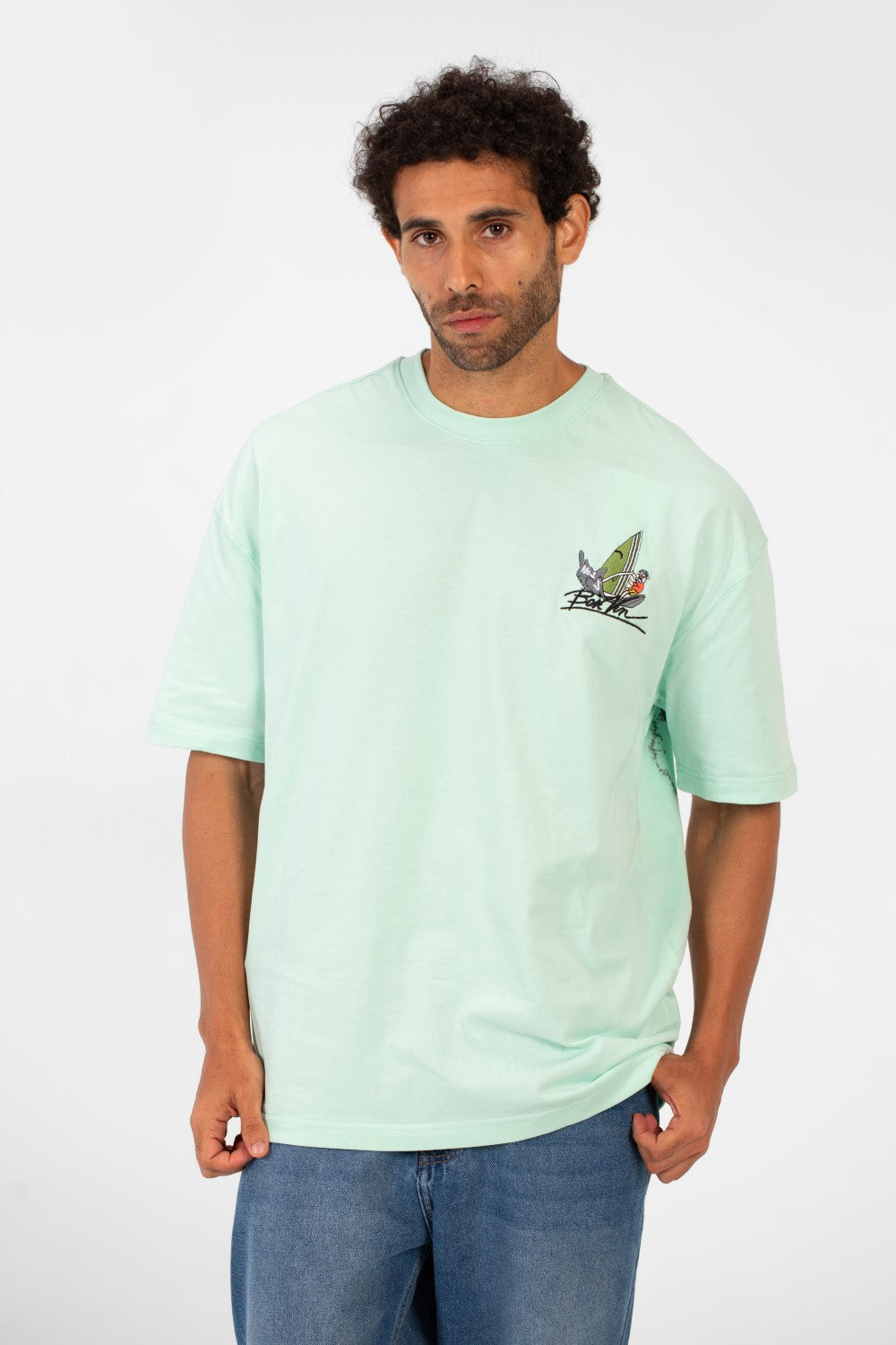 Men's Summer Graphic Print Oversized Round Neck Short Sleeve T-Shirt