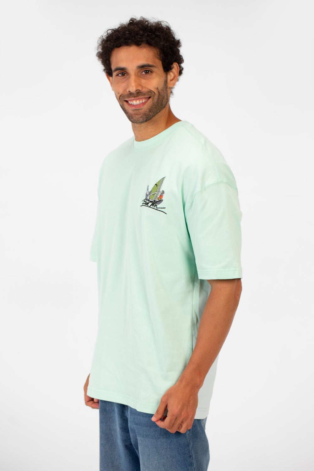 Men's Summer Graphic Print Oversized Round Neck Short Sleeve T-Shirt