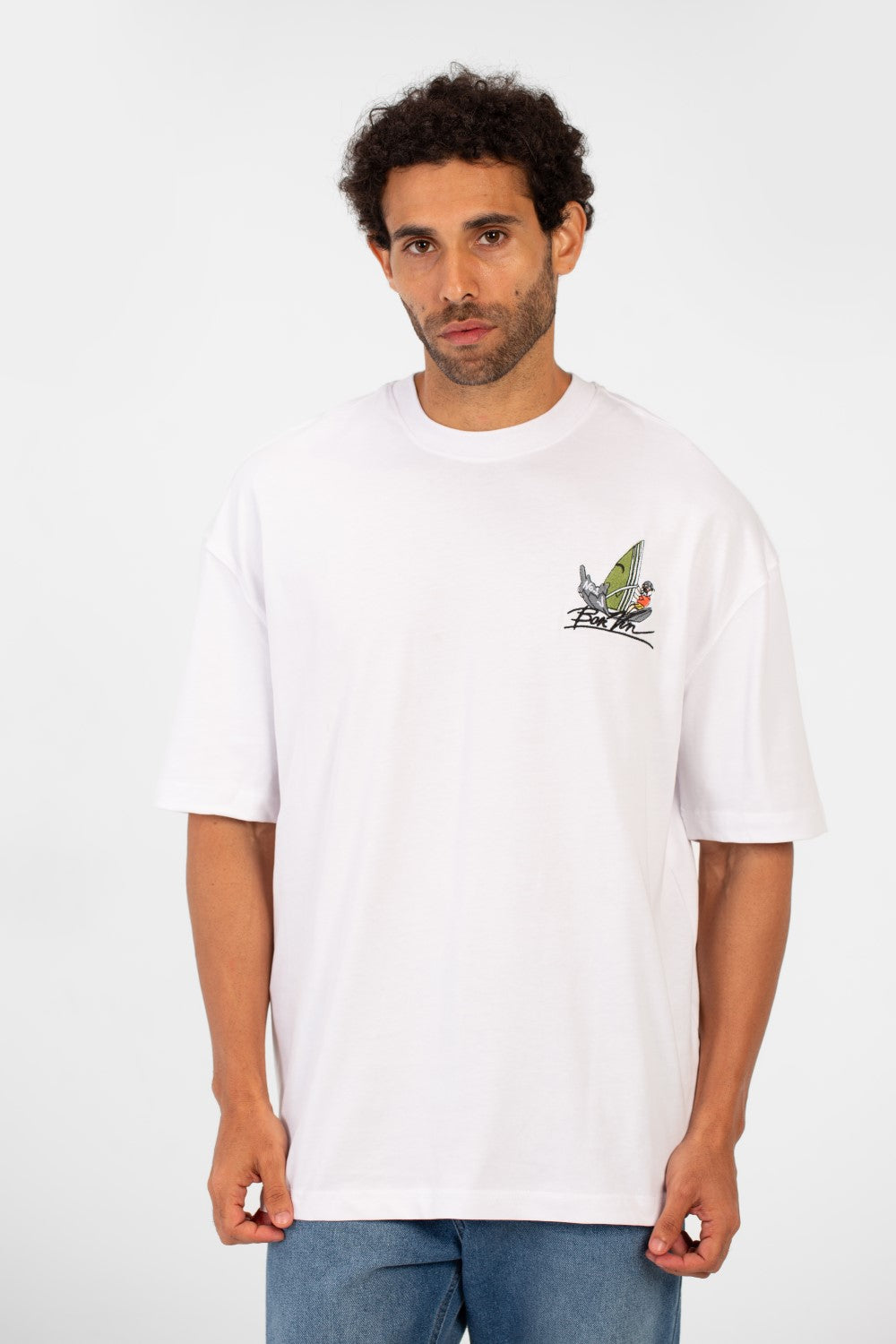 Men's Summer Graphic Print Oversized Round Neck Short Sleeve T-Shirt