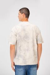 Men's Tie Die Oversized Crew Neck Short Sleeve T-Shirt With Bear Hugger Print