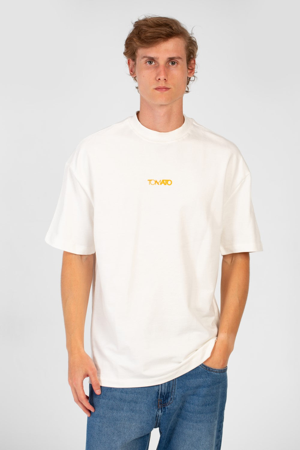 Men's Tomato Oversized Crew Neck Short Sleeve High Quality T-Shirt