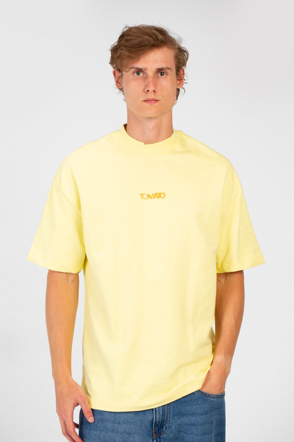 Men's Tomato Oversized Crew Neck Short Sleeve High Quality T-Shirt