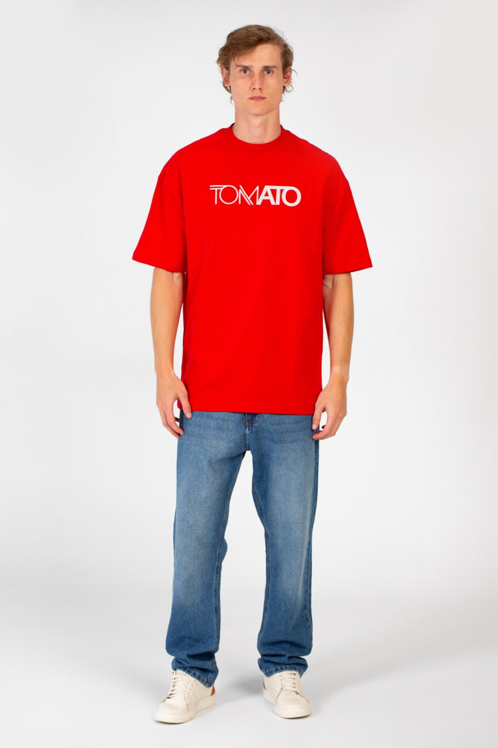 Men's Tomato Summer Milton Oversized Short Sleeve Crew Neck T-Shirt