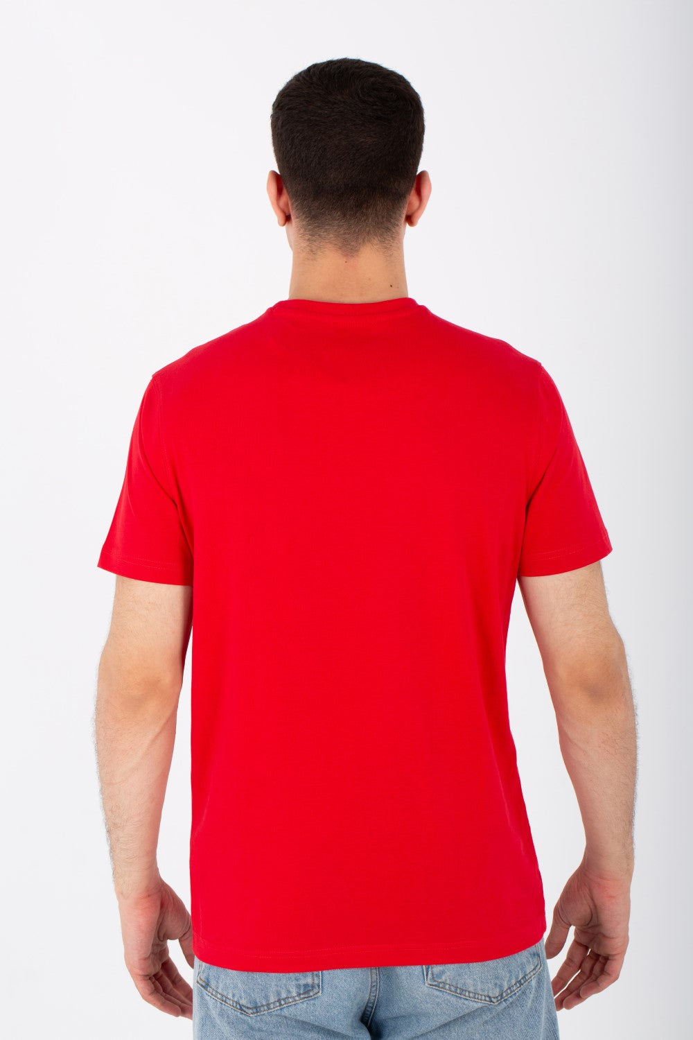 تي شيرت رجالي كبير الحجم برقبة دائرية وطبعة أرنب على الجهة الأمامية