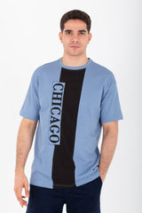 تي شيرت رجالي كبير الحجم برقبة دائرية مصنوع من قماش قابل للتهوية