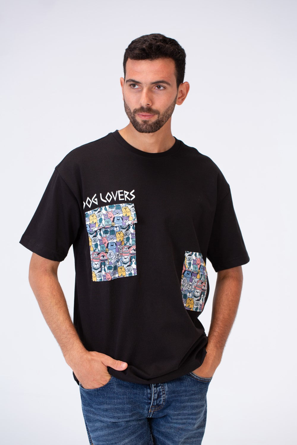 تي شيرت رجالي كاجوال كبير الحجم بأكمام قصيرة