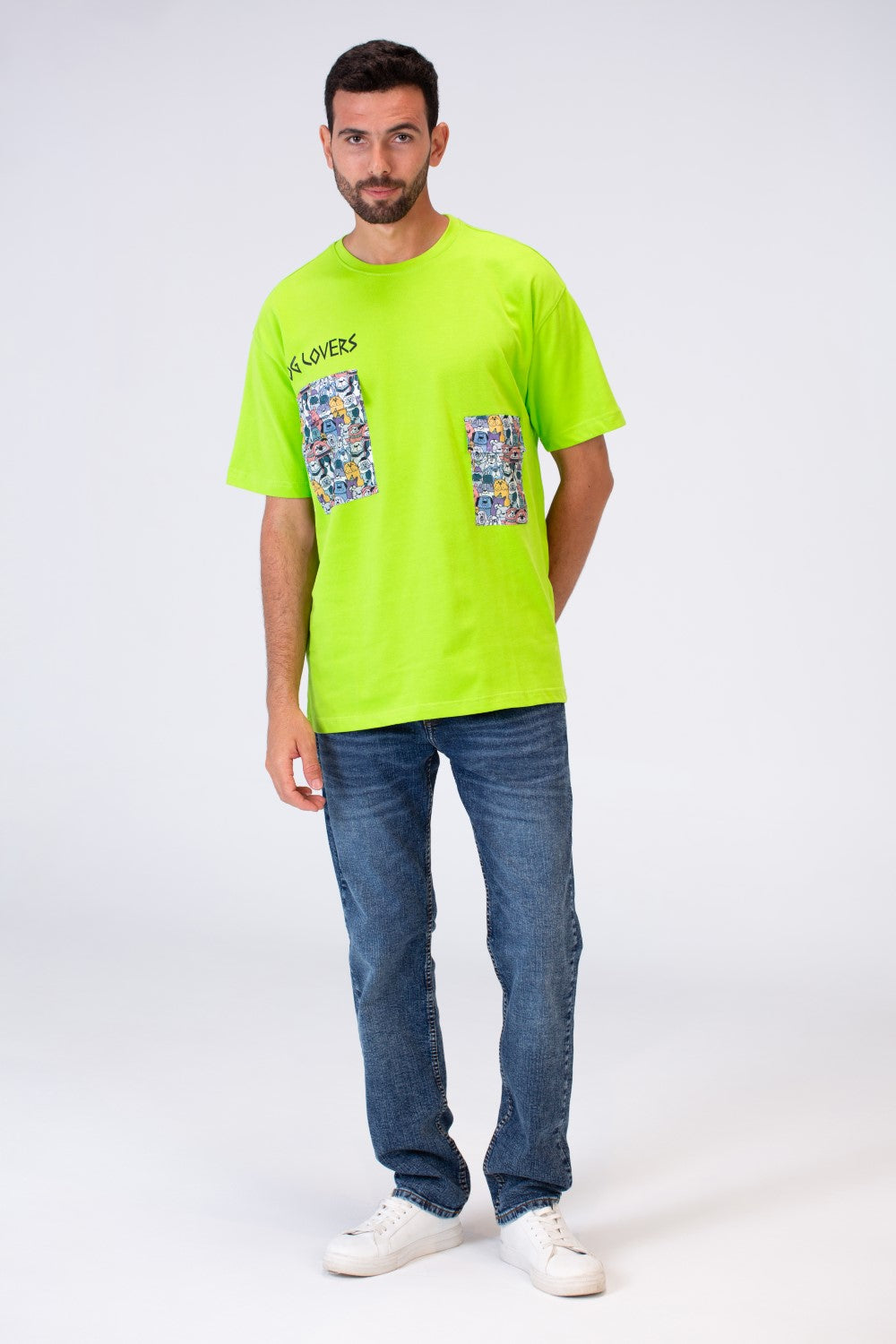 تي شيرت رجالي كاجوال كبير الحجم بأكمام قصيرة