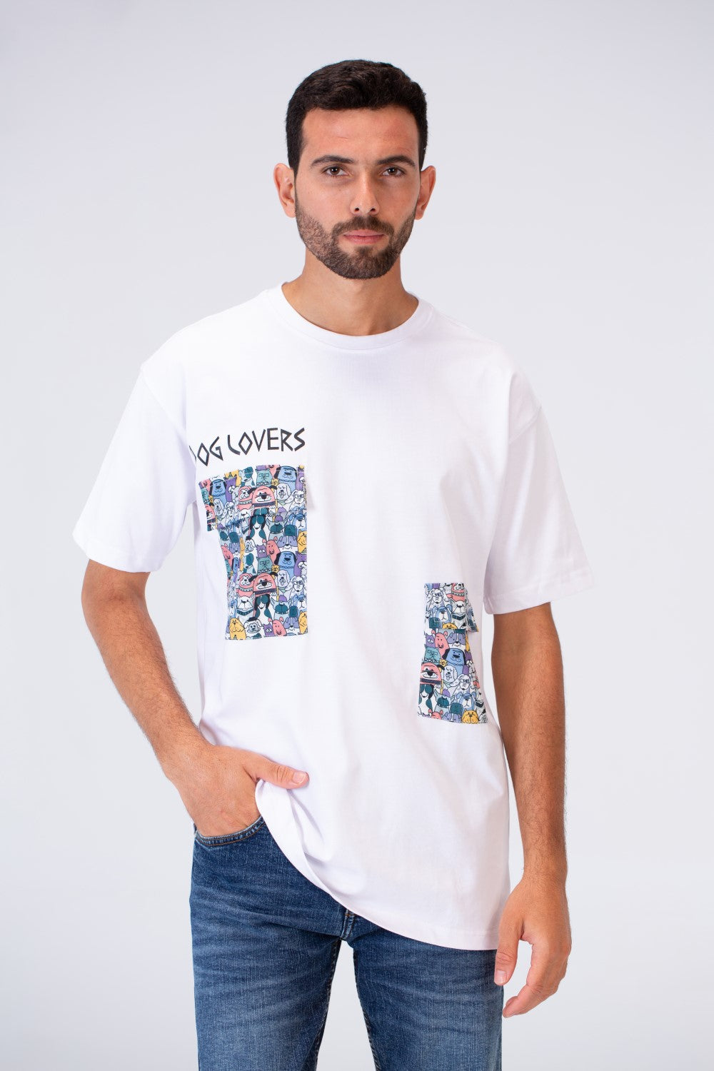 تي شيرت رجالي كاجوال كبير الحجم بأكمام قصيرة