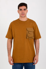 Mens Oversize Half Sleeves Round T-shirt With A Pocket On The Front