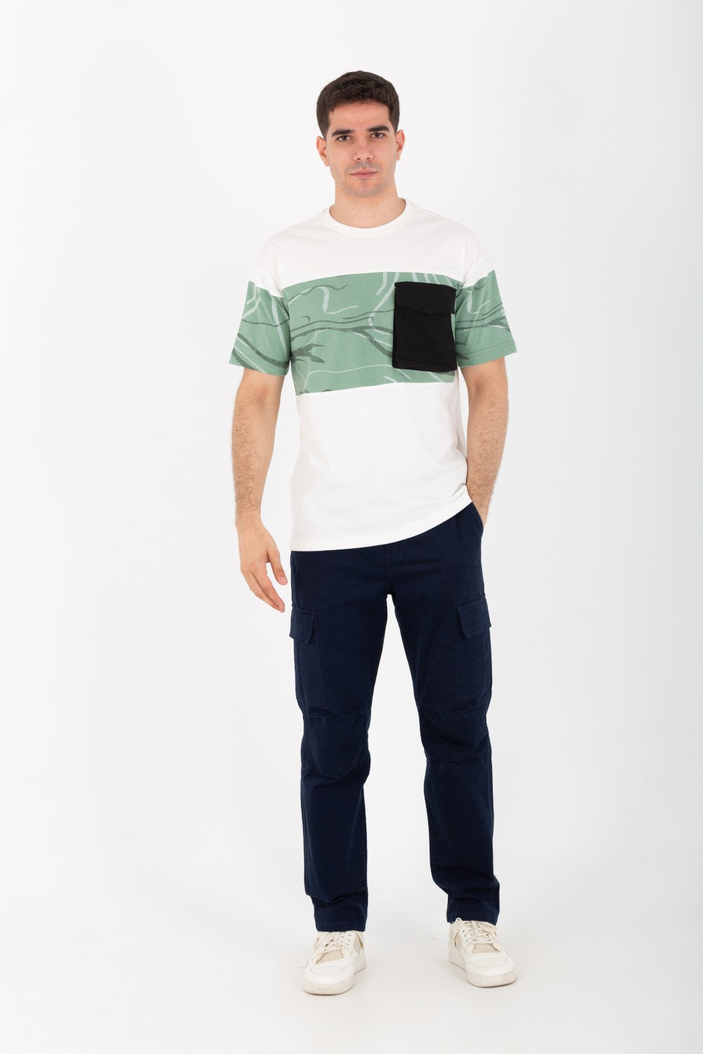 Mens Oversized Half sleeves T-shirt With A Round Neck And A Front Pocket