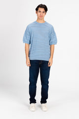 تي شيرت رجالي من قماش التريكو بأكمام قصيرة ورقبة دائرية